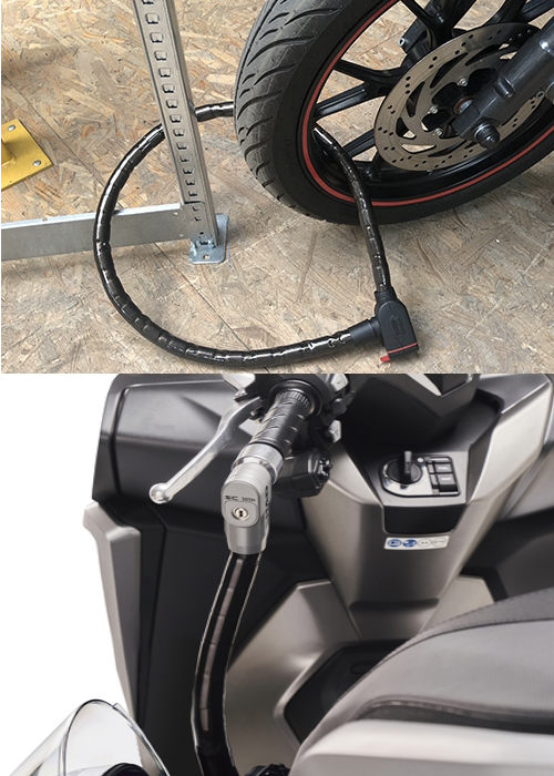 Cable scooter and motorcycle lock